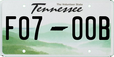 TN license plate F0700B