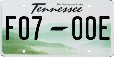 TN license plate F0700E