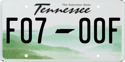 TN license plate F0700F