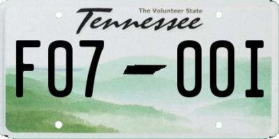TN license plate F0700I
