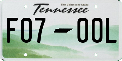 TN license plate F0700L