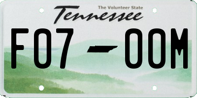 TN license plate F0700M