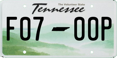 TN license plate F0700P