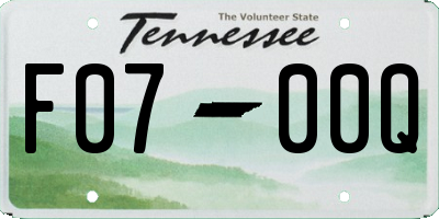 TN license plate F0700Q