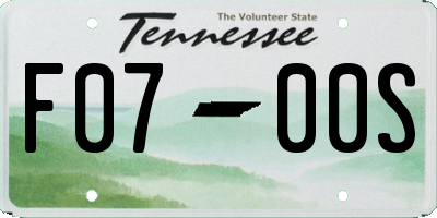 TN license plate F0700S