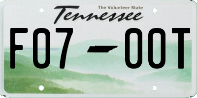 TN license plate F0700T