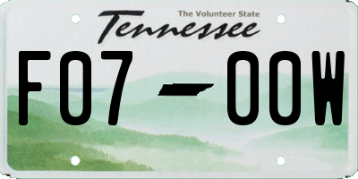 TN license plate F0700W