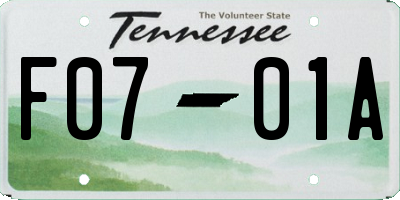 TN license plate F0701A