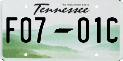TN license plate F0701C