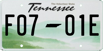 TN license plate F0701E