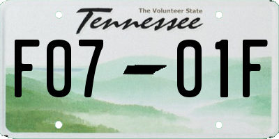 TN license plate F0701F