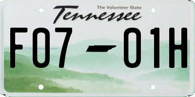 TN license plate F0701H