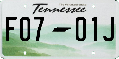 TN license plate F0701J