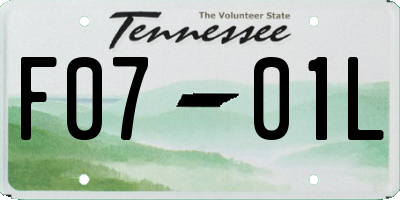 TN license plate F0701L