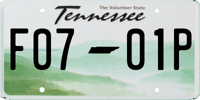 TN license plate F0701P