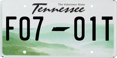 TN license plate F0701T