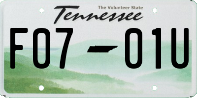 TN license plate F0701U
