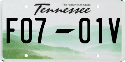 TN license plate F0701V
