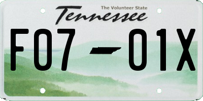 TN license plate F0701X