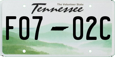 TN license plate F0702C