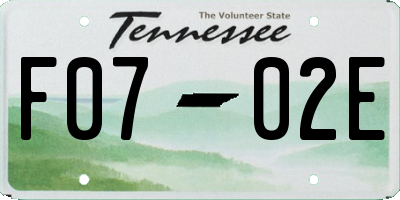 TN license plate F0702E