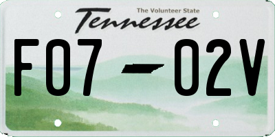 TN license plate F0702V