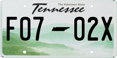 TN license plate F0702X