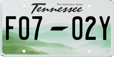 TN license plate F0702Y