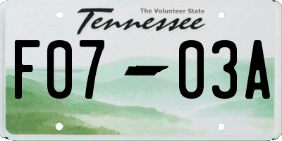 TN license plate F0703A