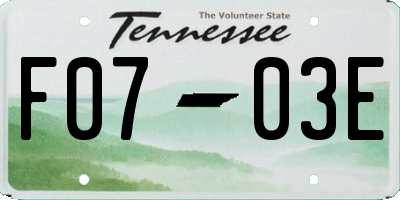 TN license plate F0703E