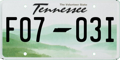 TN license plate F0703I
