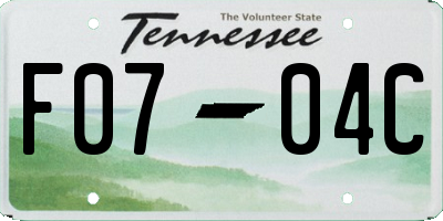 TN license plate F0704C