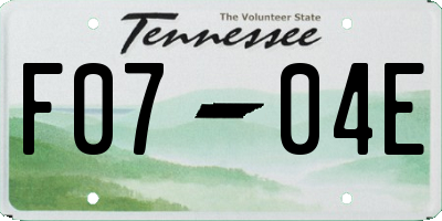 TN license plate F0704E