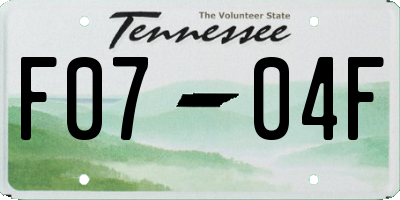 TN license plate F0704F