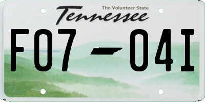TN license plate F0704I