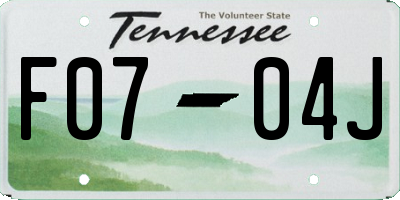 TN license plate F0704J