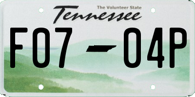 TN license plate F0704P