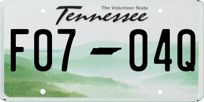 TN license plate F0704Q