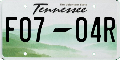 TN license plate F0704R