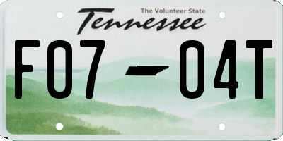 TN license plate F0704T