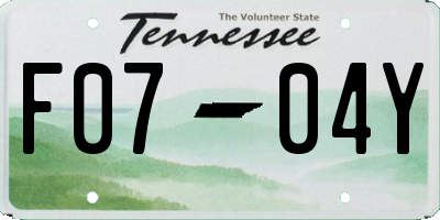 TN license plate F0704Y