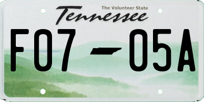 TN license plate F0705A