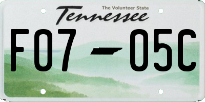 TN license plate F0705C