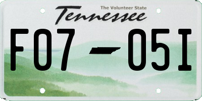 TN license plate F0705I