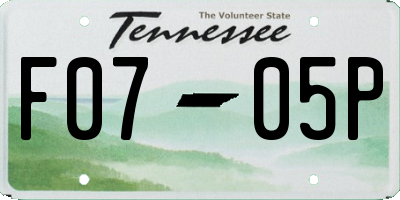TN license plate F0705P