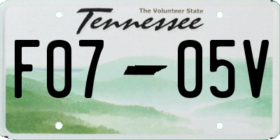TN license plate F0705V