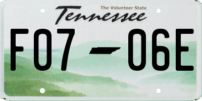 TN license plate F0706E