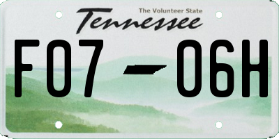 TN license plate F0706H