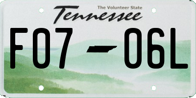 TN license plate F0706L