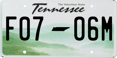TN license plate F0706M
